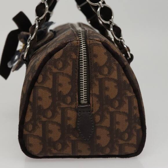 DIOR Trotter Romantic Hand Bag Pvc Leather Brown - Picture 4 of 13